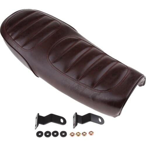 Motorcycle Seat - Flat Brat Seat Cafe Racer Saddle Seat - Made of Soft Leatherette Comfortable (630mm)