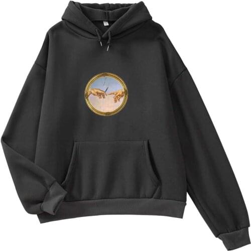 Hand Gesture Sweatshirt Hoodie for Girls Oversized Hoodie Vintage Hip Hop Streetwear Warm Fashion Clothes Long Sleeve Pullover