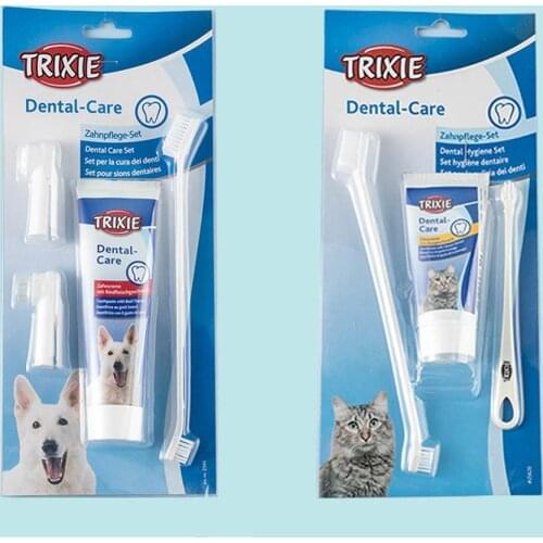 Pet Oral Care Supplies Milk And Beef Taste Healthy Edible Toothpaste Dog Cat Mouth And Teeth Cleaning Toothpaste Toothbrush Set