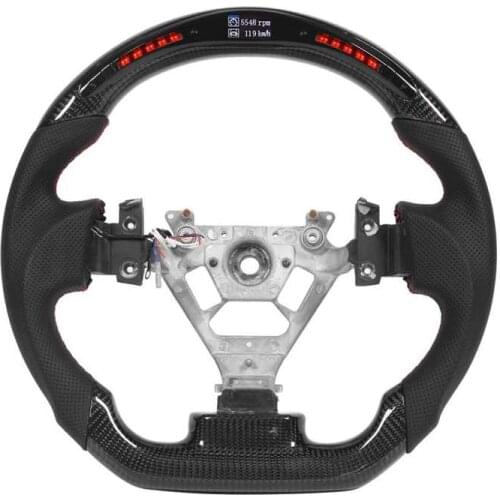 Carbon Fiber LED Shift Lights Display Steering Wheel Perforated Leather Fit for Nissan 350z 2003-2008 Car style