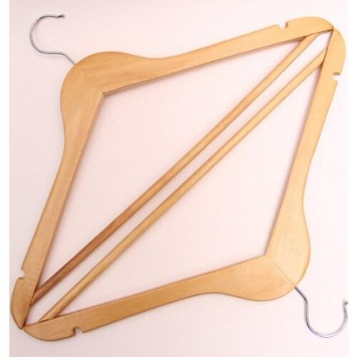 1PC Hanger Fashion Vintage Solid Wood Hangers Adult Clothing Store Children 's Non-Slip Clothes Racks OK 0207