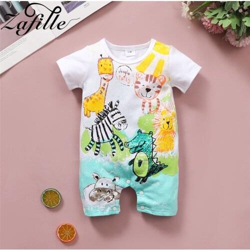 ZAFILLE Baby Boy Summer Clothes 2021 Short Sleeve Zoom Pajamas For Baby Boy Sleepwears For Newborns Cartoon Babys Rompers