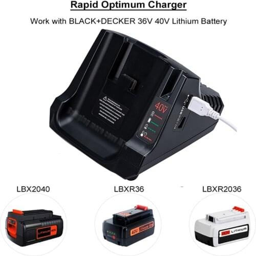 With dual USB port charger For Black & Decker Li-ion battery charger 40V MAX hight quality For Black & Decker 40V battery