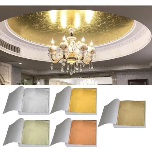 100 Pieces Imitation Gold Foil for Art Gilding Crafts Painting DIY Jewelry