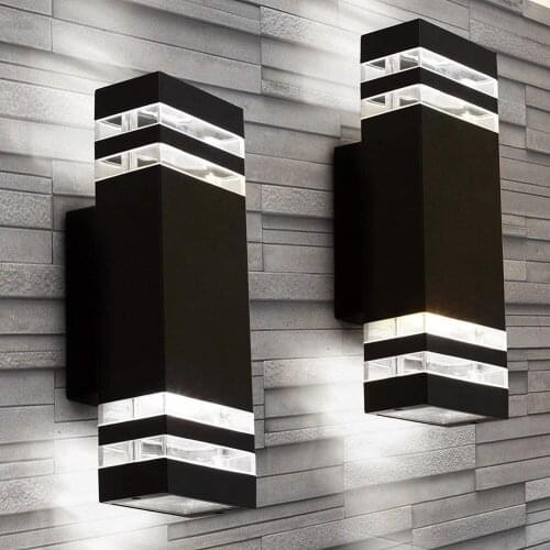 12W Square Double Head Spotlights Corridor Lighting Villa Aisle Waterproof Wall Mounted Lamp Indoor Outdoor Courtyard LED Light