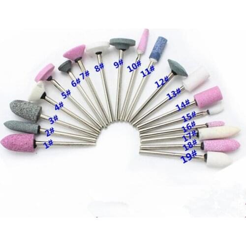 19pcs Gravel Ceramic Finishing Stone FG Bur Polisher 2.35mm Dental Lab