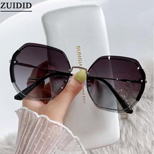 2021 Fashion Vasos Decorativos Rimless Sunglasses Women Vogue Lunette De Soleil Femme Moda Mujer Zonnebril Dames Retro Glasses