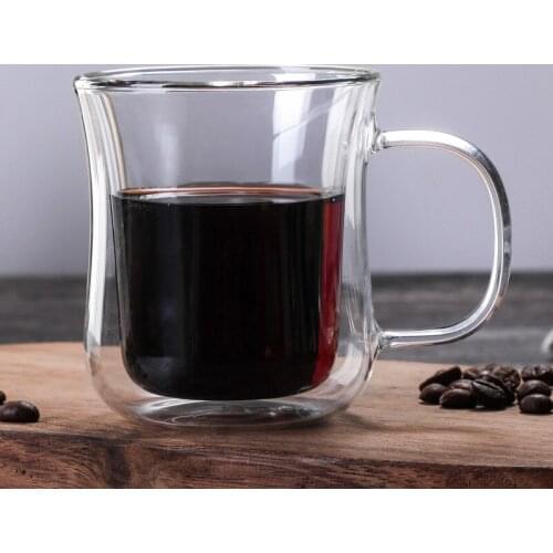 3 Styles 250ml Double-Layer Glass Beer Wine Glass Cup Coffee Cup Tea Milk Cold Fruit Juice Mug Drinkware Green Blue Liner Cup