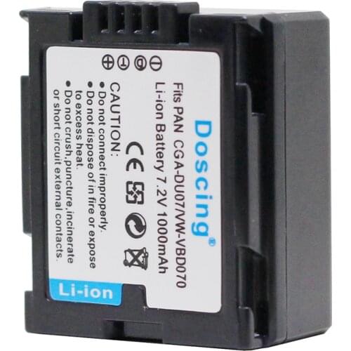 1P 7.2V 1000mAh Rechargeable Batteries Camera battery for Panasonic CGA-DU21 CGA-DU21A CGR-DU06 CGR-DU07 VSB0470 VW-VBD070