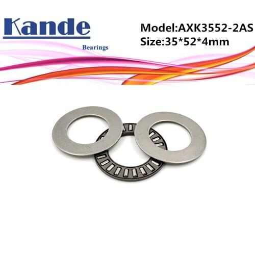 AXK3552 + 2AS 1PC Thrust Needle Roller Bearing With Two AS3552 Washers 35*52*4 mm Plane Thrust Needle Roller Bearing