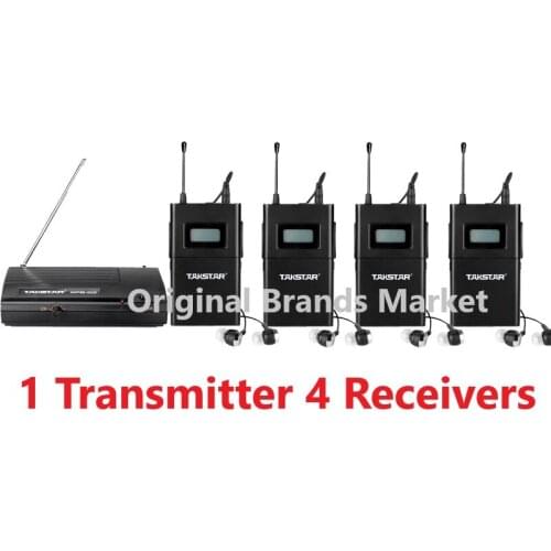 Takstar WPM-200/wpm200 UHF Wireless stage Monitor System Stereo In-Ear earphone Wireless Headphones 1 Transmitter+4 Receivers
