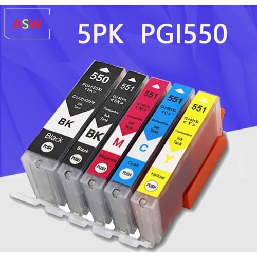 PGI550 CLI551 Compatible Ink Cartridges For Canon MG6350 MG7150 IP8750 Ip7250 printers PGI-550 CLI 551 PGI-550 CLI-551 Cartridg