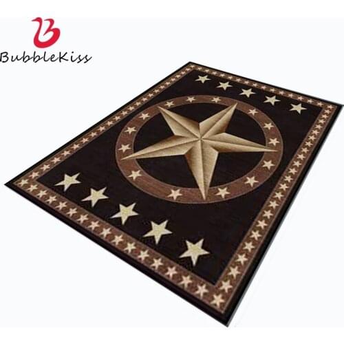 Bubble Kiss Punk Black Brown Carpet In The Living Room Golden Star Pattern Bedroom Rug Non-slip Bedside Sofa Decor Floor Mats