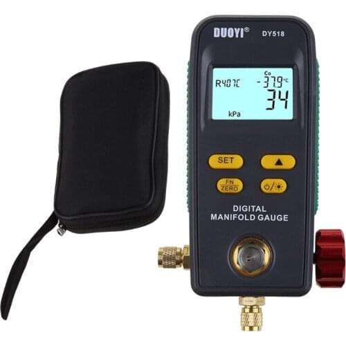 Refrigeration Digital Manifold Gauge Dy518 Car Air Conditioner Pressure Temperature Electronic Manometer Gauge Tester