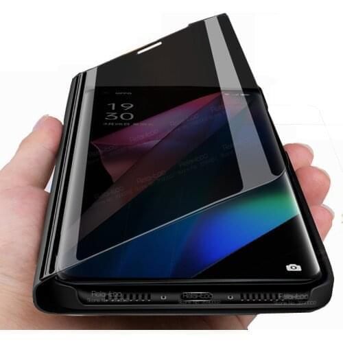 For Oppo Find X3 Pro Case Smart Mirror Magnetic Flip Book Cover Appo Orro FindX3 X3Pro X 3 3X FindX3Pro Stand Phone Fundas Coque