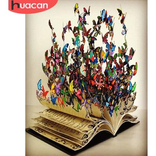 HUACAN Painting By Numbers Book Hand Painted Painting DIY Pictures By Number Butterfly Kits Drawing On Canvas Gift Home Decor
