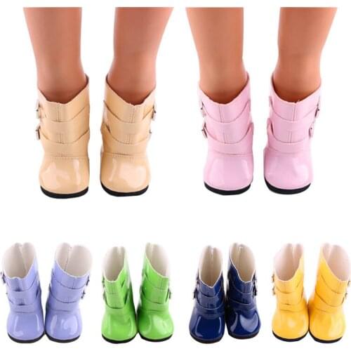 Leather Boots For 18 Inch American&43Cm Baby New Born Doll Our Generation , For Baby Birthday Festival Gift
