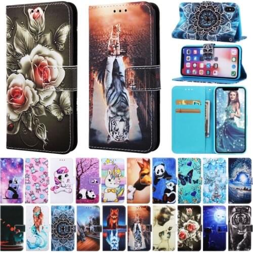 Retro Wallet Flip Leather Phone Case For Samsung Galaxy A10 A20 A30 A40 A50 A51 A70 A71 M20 M30 J6 Cat Tiger Fox Panda E03Z
