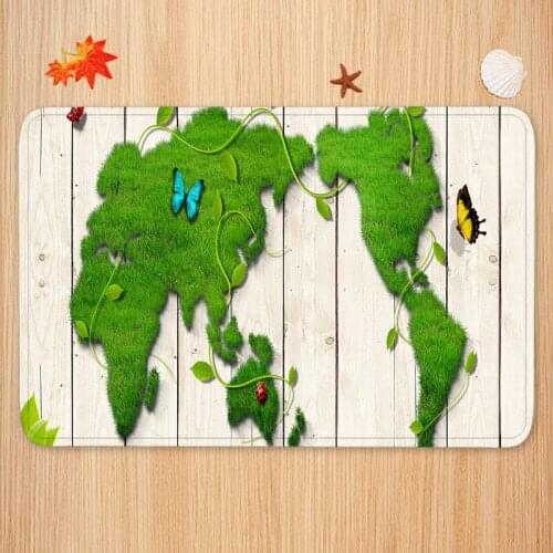 Kitchen Rug Striped Printed Welcome Rugs Flannel Soft Bedroom Floor Mat Indoor Doormat Anti Slip Carpet Home Decor Mats Washable