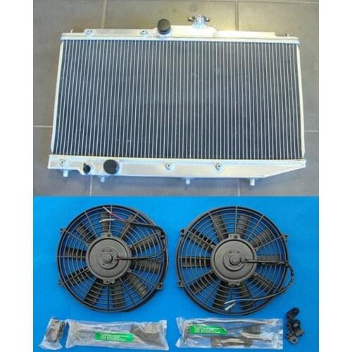 Aluminum Radiator + Fans For Toyota 2 rows Corolla AE90 AE92 AE94 1989-1994 1989 1990 1991 1992 1993 1994