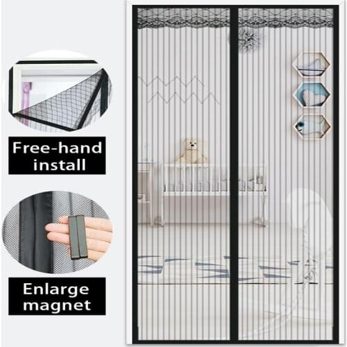 Magnetic Mosquito Net Door Anti Mosquito Insect Fly Bug Curtains Automatic Closing Door For Kitchen Stripe Door Curtains Mesh