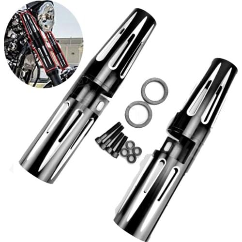 For Harley XL883 XL1200 2004-2013 39mm 14" Motorcycle Black Fork Shrouds Boots Covers Shock Slider Narrow Glide