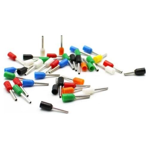 1000pcs E1510 Ferrule Terminal Cord End Terminal 16 AWG 1.5mm Copper Wire Copper Insulated Crimp Pin Connector VE1510 Terminals
