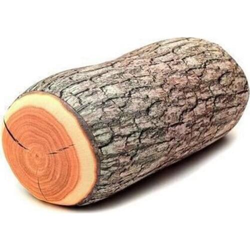 New 1Piece Wood Log Pillow / Tree Stump Wood Texture Throw Pillow In The Car Decorate
