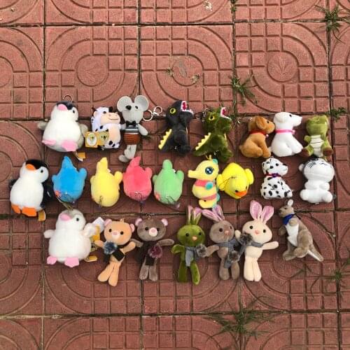 New Cute Cartoon Turtle Elephant Tiger Lion Animal Plush Keychain Hippo Raccoon Bulldog Bulldog Cat Penguin Monkey Plush Toy