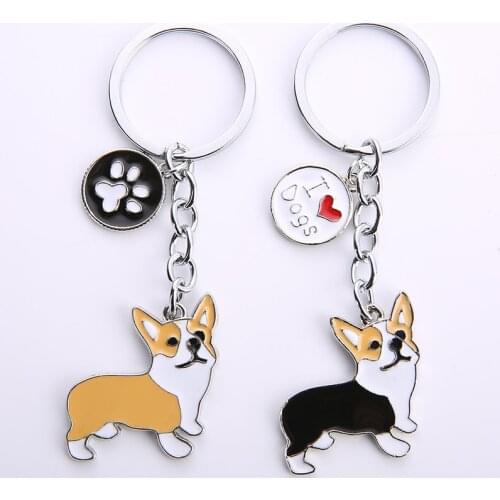 NEW Cute Welsh Corgi Dog Key Chain For Women Handbag Pendant Keychain Key Ring Man Car Key Holder Charm Jewelry I LOVE DOG GIFTS