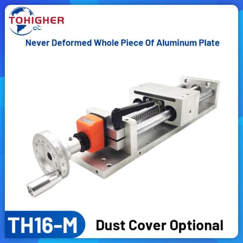 Manual Sliding Table Dust Cover Digital Display Linear Rail Stage 100-400mm High Accuracy CNC Rail Aluminum Alloy 60*115 50kg