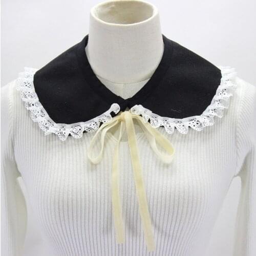Sweater autumn clothing underwear coat decorative collar lace fashion shirt lace sweater Elegant pile beaded high fake collar
