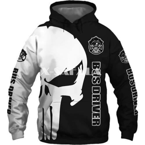 Bus Driver Punisher Skull 3D Full Print Size Hoodie Man Women Harajuku Outwear Zipper Pullover Sweatshirt Unisex6