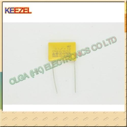 Into the safety capacit X2 275 v 104 k P: 15 mm 0.1 UF ac capacit Spot play