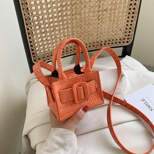 FANTASY 2020 Summer New Mini Stone Crocodile Pattern Handbags For Women 5 Color Square Good Quality Messenger Shoulder Bag INS