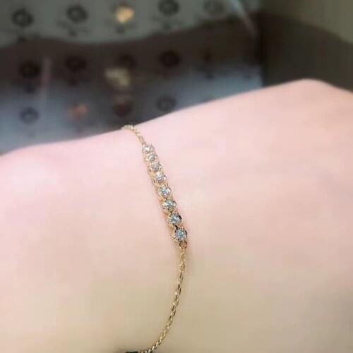 Newest moissanite women bracelet with shiny gemstone real 925 silver gold plated GRA certificate girl birthday gift
