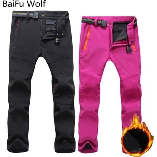 Winter Warm Waterproof Pants Men Women Climbing Trekking Sports Trousers Camping Ski Softshell Fleece Hiking Pants 2021