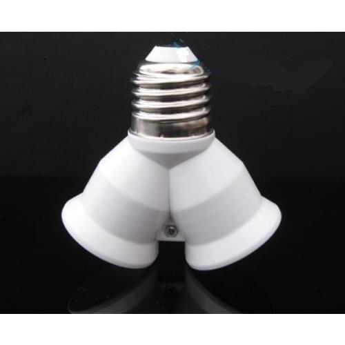 1Pcs/lot E27 to 2 E27 Light Lamp Bulb Adapter Converter Splitter E27 to two e27 adapter