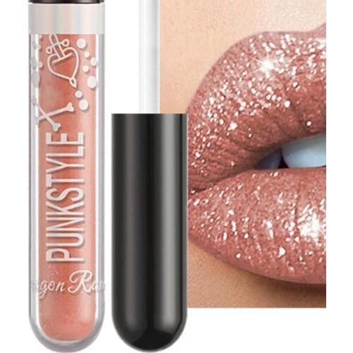 2ml Lipstick Diamond Glitter Metallic Lip Gloss Makeup Shinning Lip Glaze Metallic Color for Halloween Cosmetics