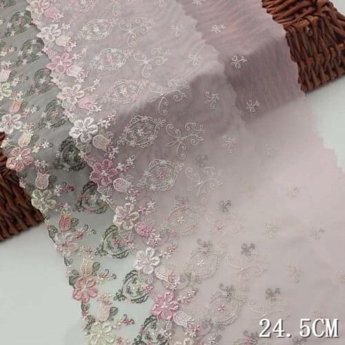 30Yards Polyester Lace Fabric Ribbon DIY Skirt Clothes Accessories Elastic Ribbon for Bra Underwear 24.5cm Wide