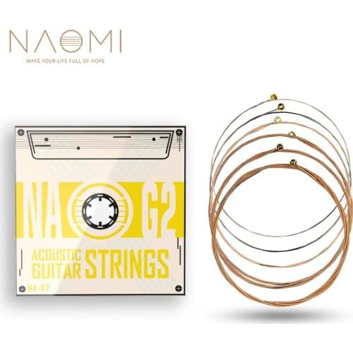 NAOMI 6pcs/1pack Professional Acoustic Guitar Strings Hexagonal Core Phosphor Copper Wire .011-.052 Inch Medium NA-G2