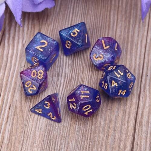 7pcs D4-D20 Acrylic Polyhedral Dice 20 Sided Dices Table Board Role Playing Game