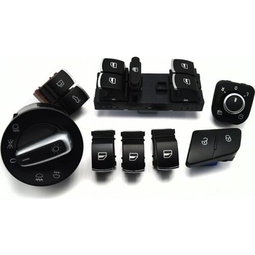 8PCS/SET Window Headlight Mirror Tailgate & Fuel Door Control Switch Button For VW Passat B6 3C0962125B 5ND959565A 5ND941431A