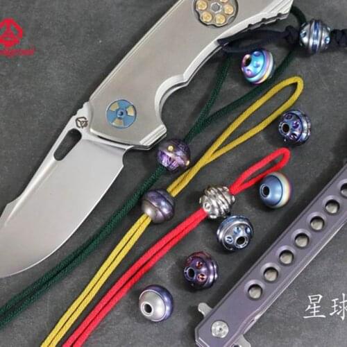 EDC Titanium Alloy Planet Knife Beads A Pendant Paracord Outdoor DIY Decorations Fingertip Spinner Bracelet Camping Gear Tools