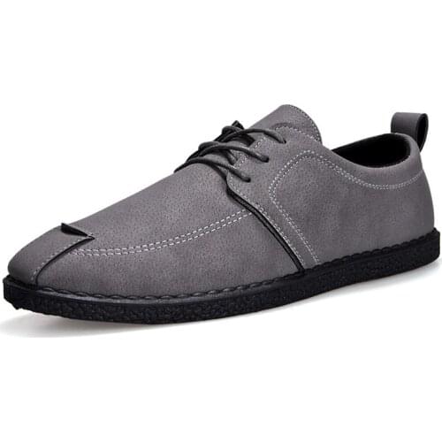 Classic Single Leather Casual Shoes Fashion Simple Lightweight Loafers Breathable Wear-resistant Outdoor Shoes Driving Shoes