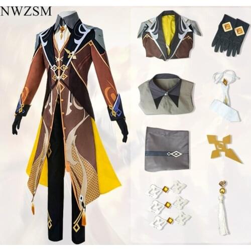 COS Zhongli Genshin Impact traveller game anime suit Zhongli cosplay Costume Role Play Outfit Pants