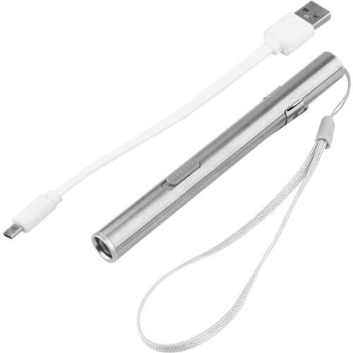 Creative USB Rechargeable LED Flashlight Powerful Mini LED Torch Waterproof Design Pen Hanging with Metal Clip 2017 Top Sale