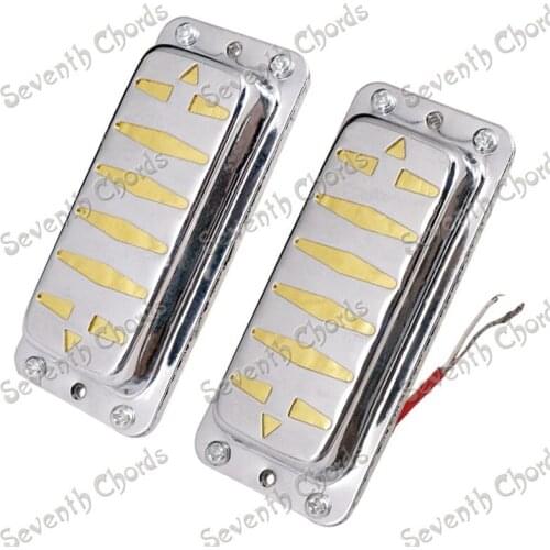A Set 2 Pcs Chrome Brass cover 6 Strings Guitar Pickup Humbucker guitar accessories