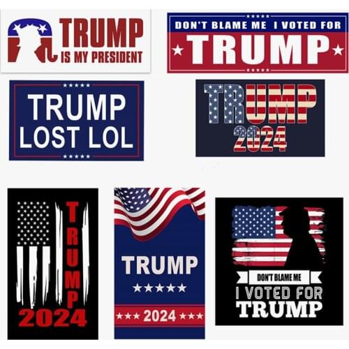 Trump 2024 American Flag Car Sticker Series Creative Fashion Car Auto Styling Sticker Decals Decoration Door Body Window Sticker