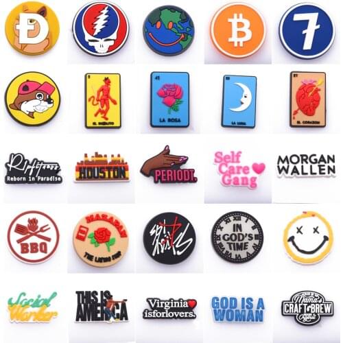 New Customize Mexican Loteria Tarot Croc Charms Fit For Clog Shoe Decoration Sandals Pvc For Adults Gifts Croc Accessories